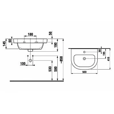 Jika Deep lavabo 50x41 8.1261.1.000.104.1