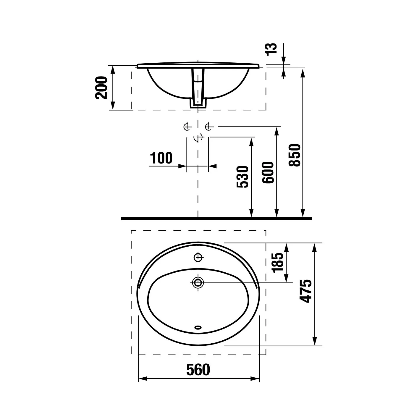 Jika Ibon ugradni lavabo 56x47 8.1301.1.000.104.1