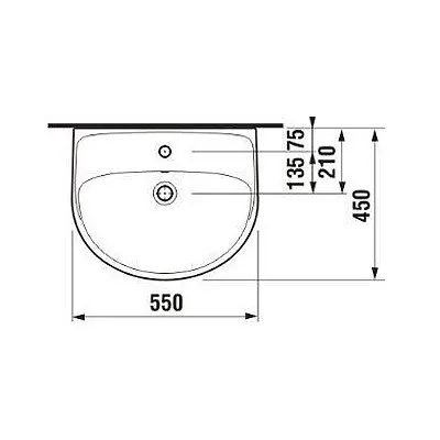 Jika Lyra plus lavabo 55x45 8.1438.2.000.104.1