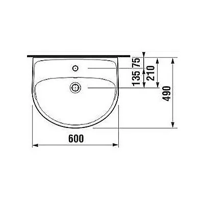 Jika Lyra plus lavabo 60x49 8.1438.3.000.104.1