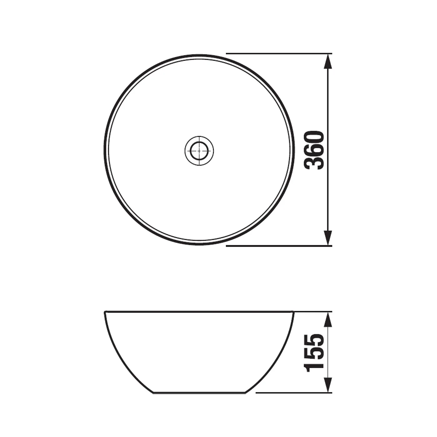 Jika Astra nadgradni lavabo fi 360mm 8.1836.5.000.112.1