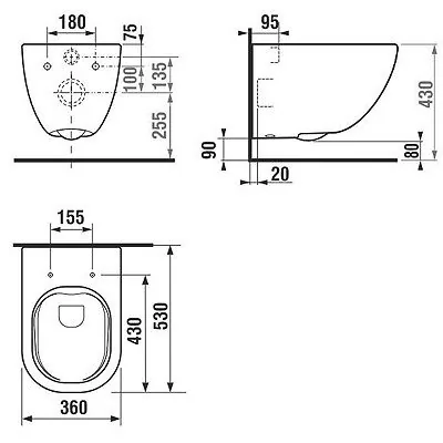 Jika Mio-N-N konzolna šolja rimless 8.2071.4.000.000.1