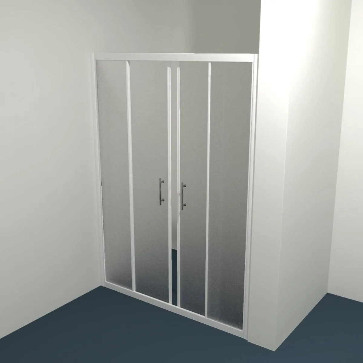 Tuš vrata samostojeća Kolpa San SQ Line 140 White 1900mm Chinchila staklo 5/6mm