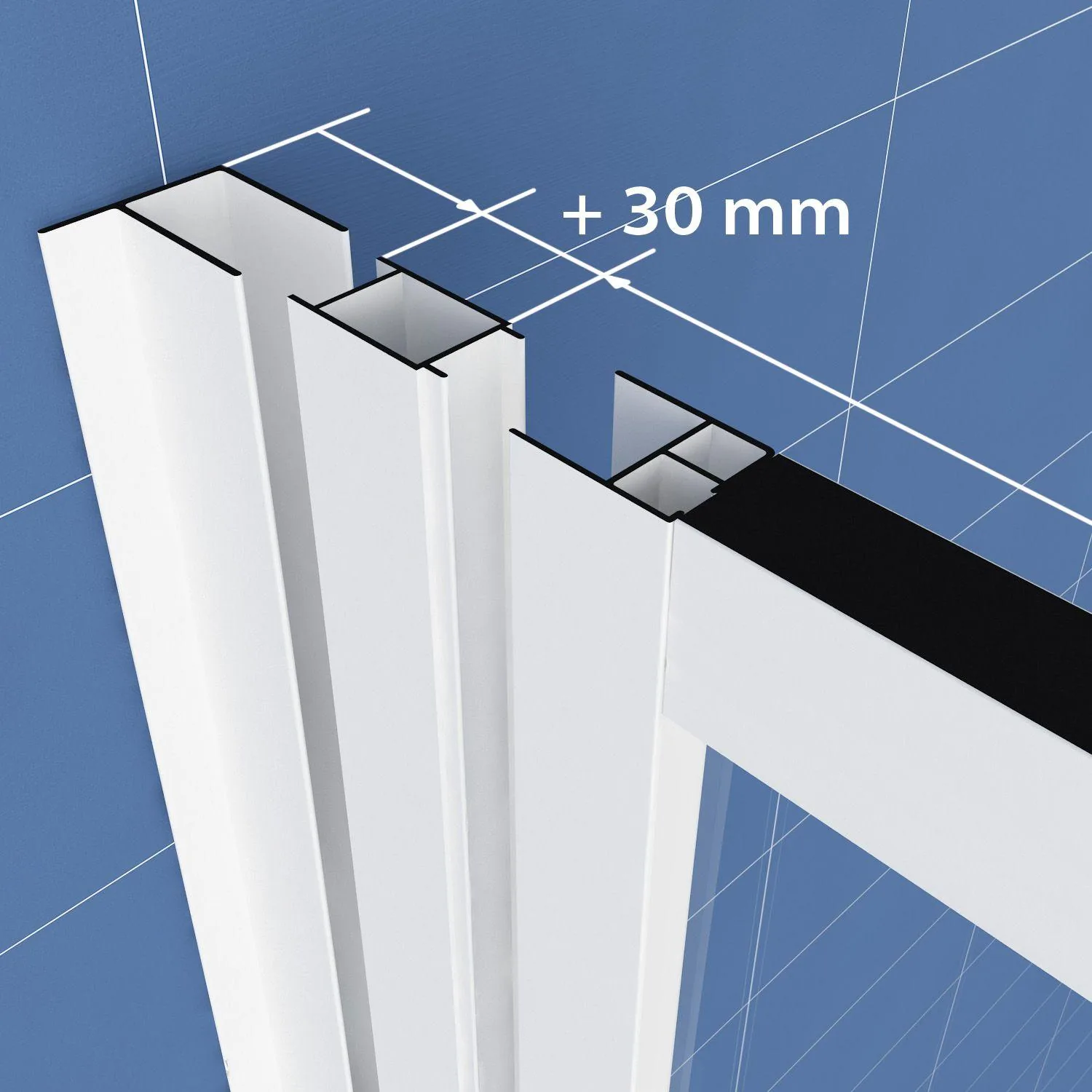 Kompenzacioni profil Kolpa San SQ Line K-30 Chrome visine 1900mm