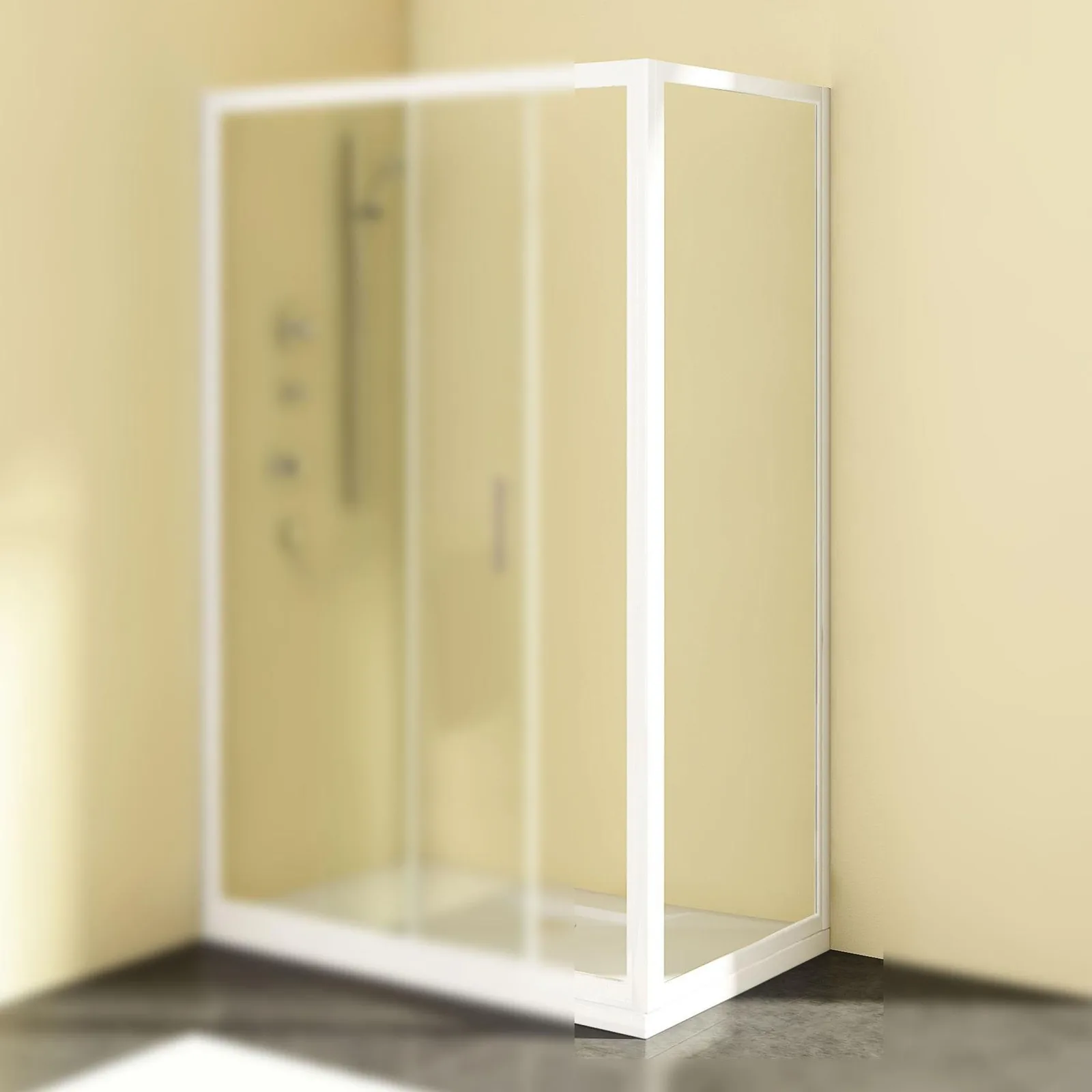 Fiksni panel Kolpa San SQ Line 75 White 1900mm Chinchila staklo 5mm