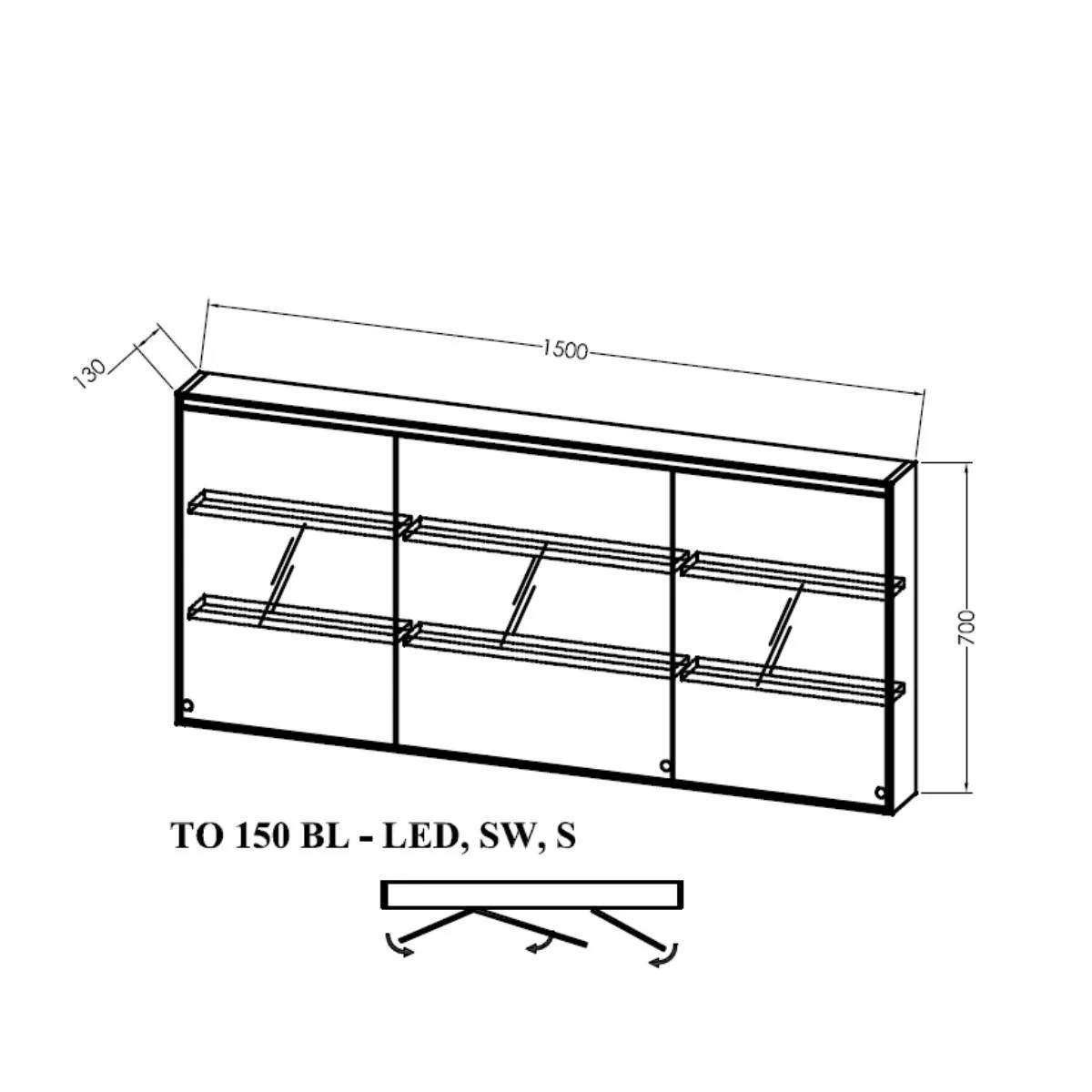 Kolpa san ogledalo TO 150 BL-LED, SW, S (ALEXIS, GRACE)