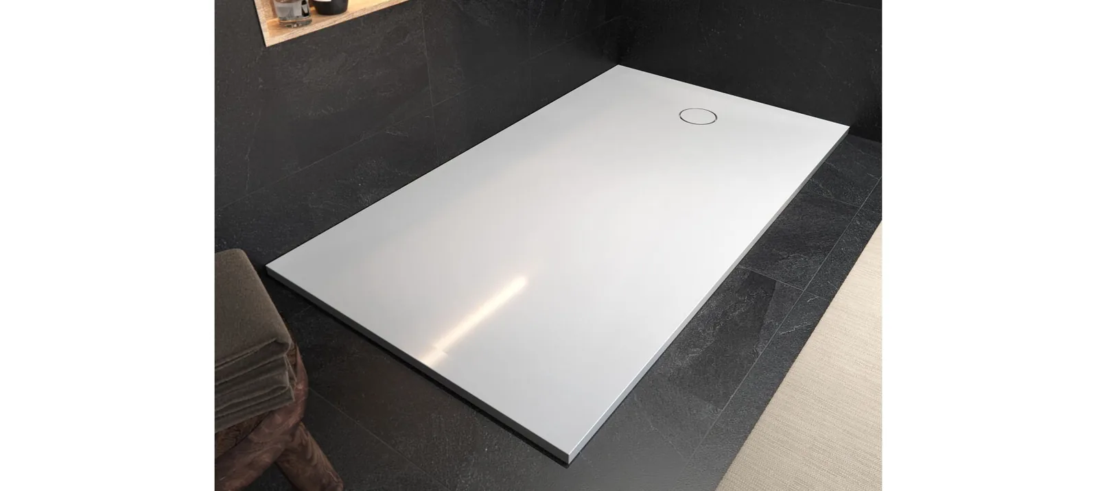 Tuš kada Kolpa san TELLO 160X90 KERROCK 108 TUS, pravougaona, ugradna/na pod, sa sifonom