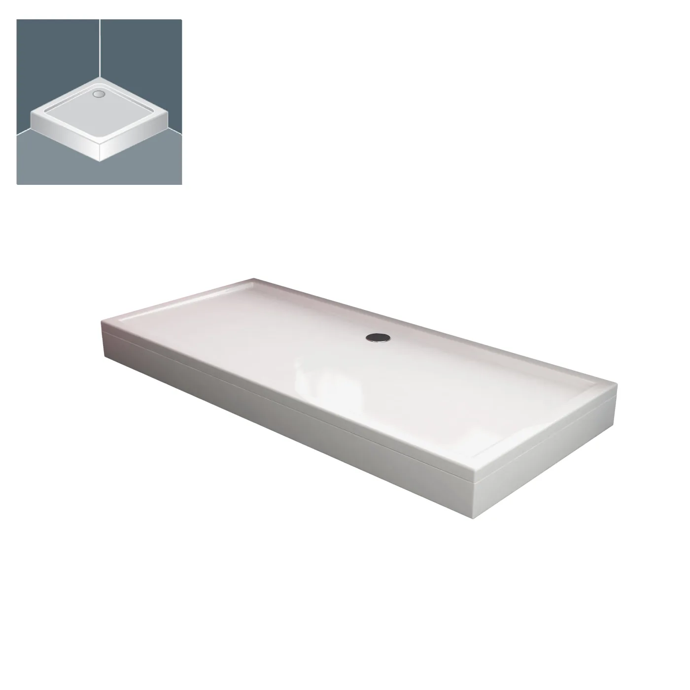 Tuš kada Kolpa San Flamenco White 70x140x15.5 četvrtasta sa obologom i konstrukcijom