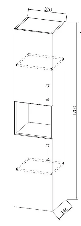 Kolpa san kupatilski ormarić EVELIN - E 1702 GRAY/OAK