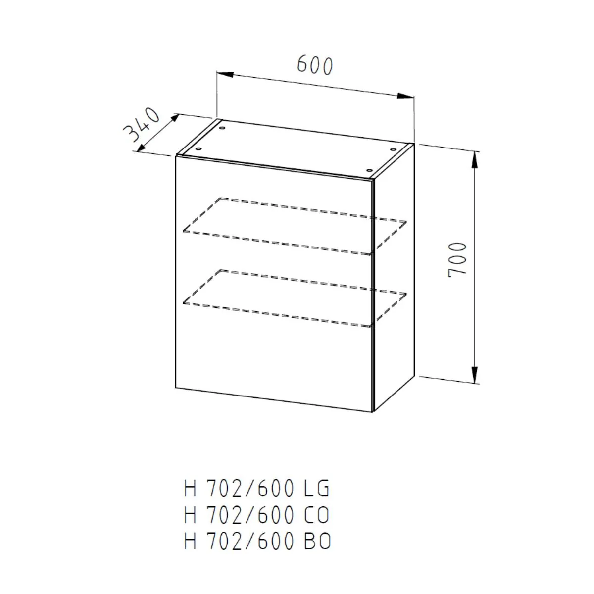 Kolpa san ormarić HARMONY H 702/600 LG
