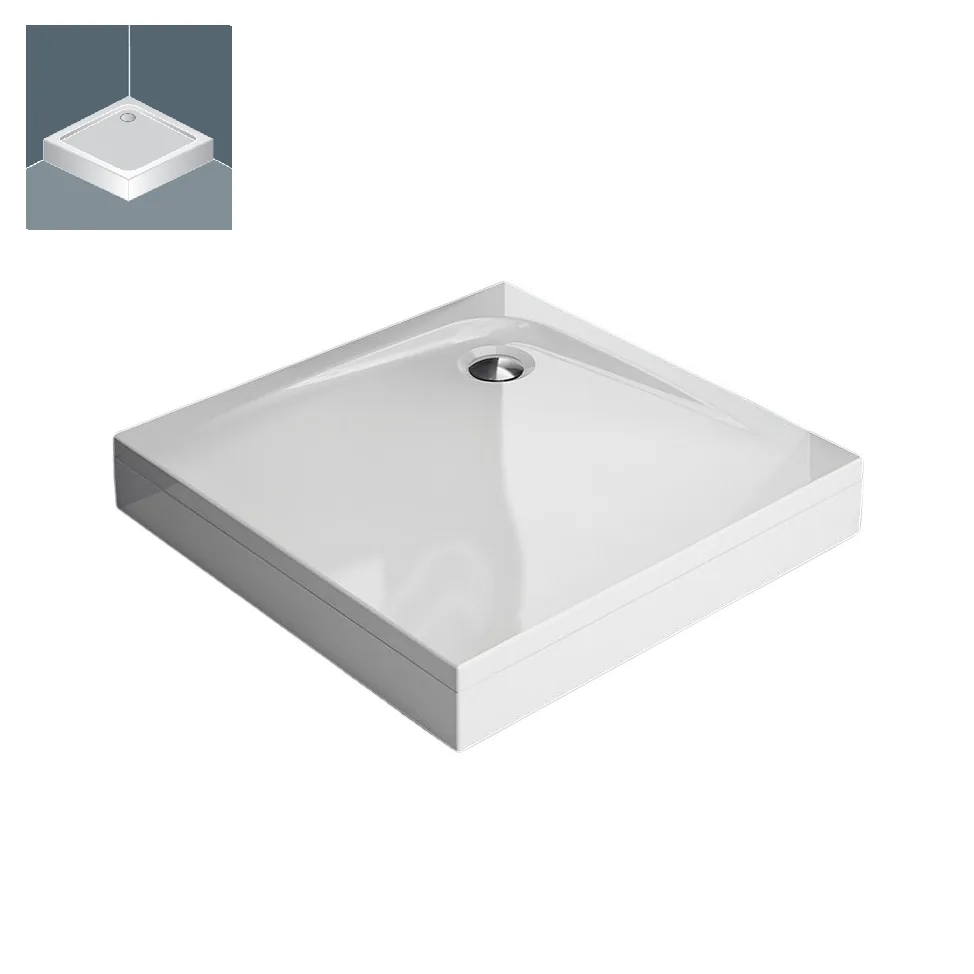 Tuš kada Kolpa San Evelin Tray Q White 90x90x15.7 četvrtasta sa obologom I konstrukcijom
