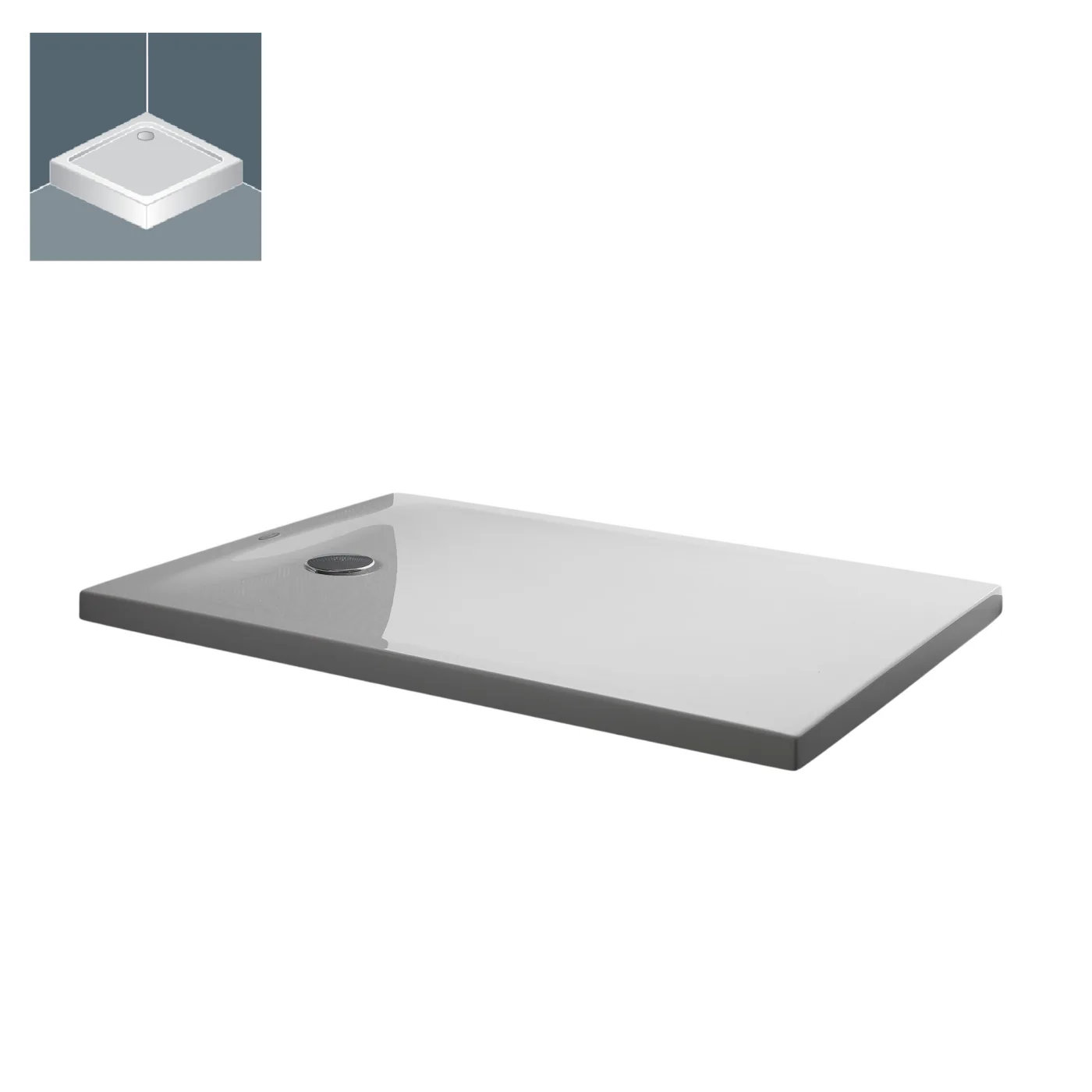 Četvrtasta tuš kada Kolpa San Evelin Tray Q White 80x120x16.5 sa oblogom i konstrukcijom