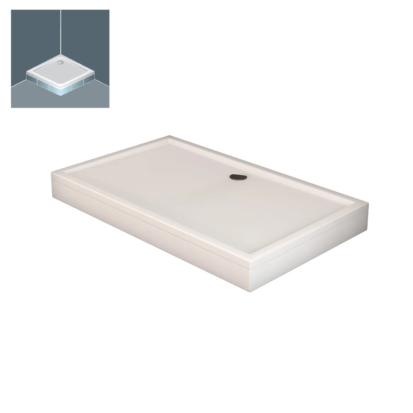 Tuš kada Kolpa San Flamenco White 90x120x4 četvrtasta ugradna