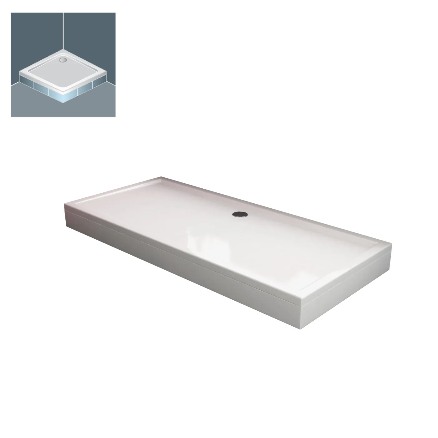 Tuš kada Kolpa San Flamenco White 80x170x4 četvrtasta ugradna