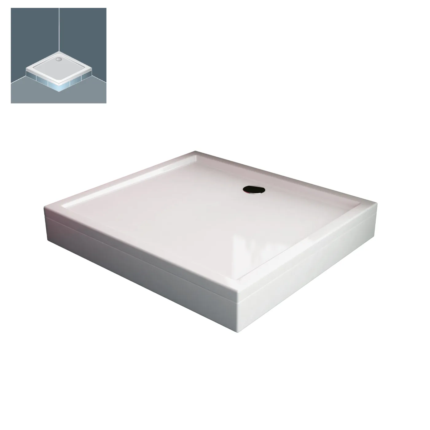 Tuš kada Kolpa San Flamenco White 100x100x4 četvrtasta ugradna