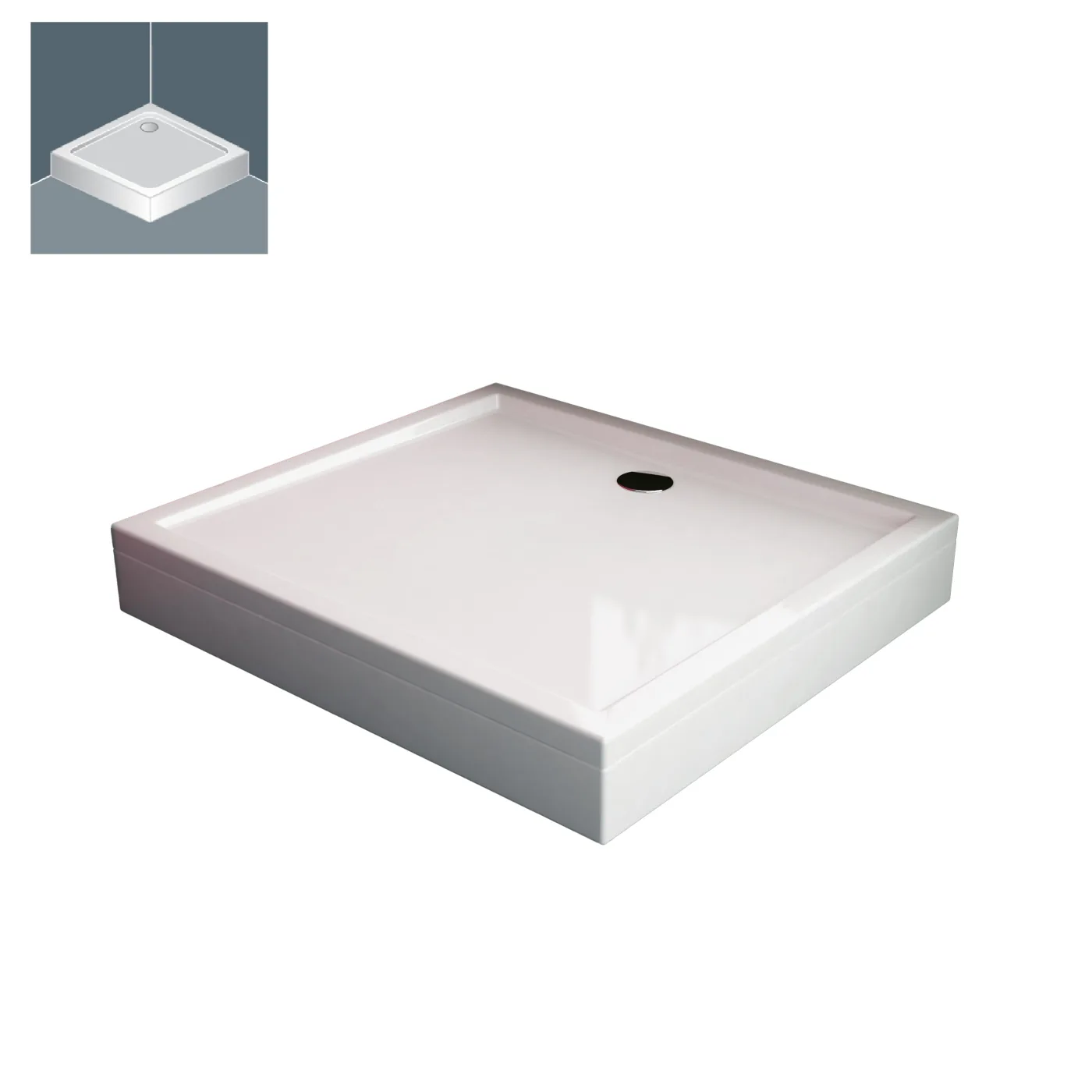 Tuš kada Kolpa San Flamenco White 100x100x15.5 četvrtasta sa oblogom i konstrukcijom