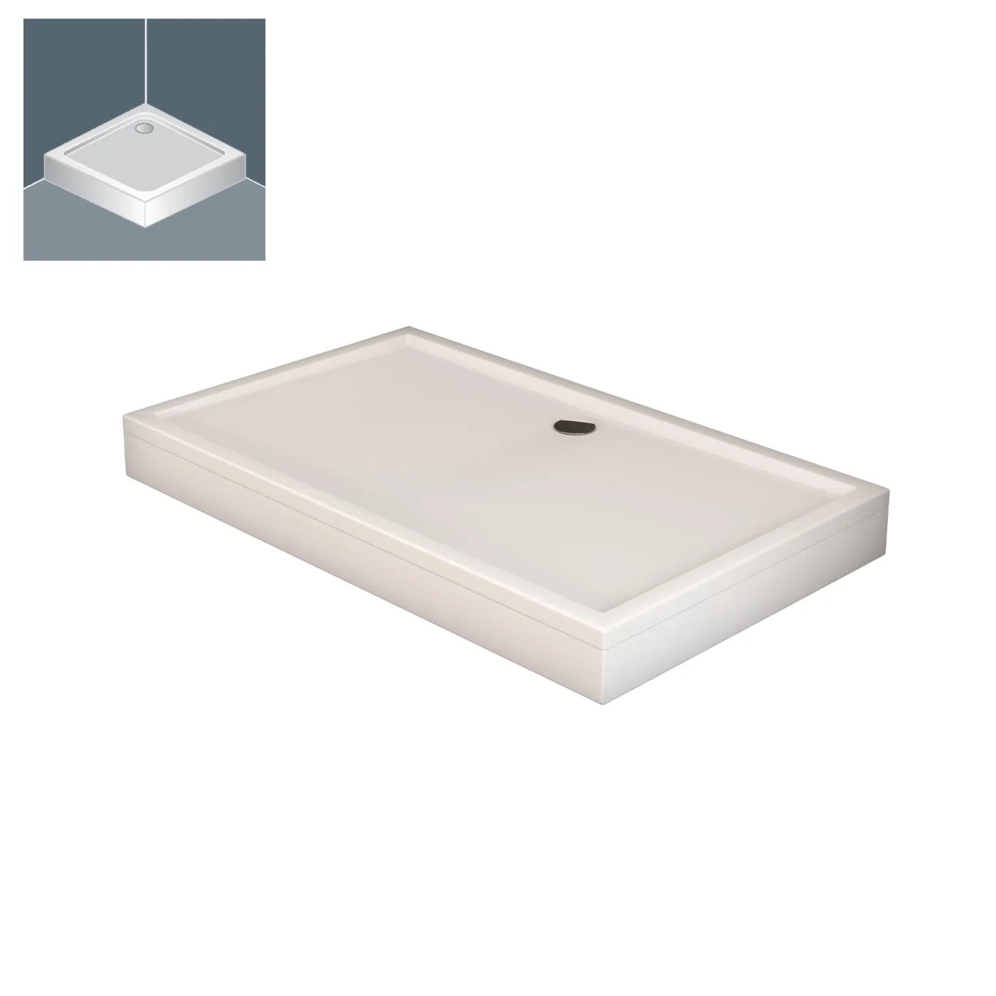 Tuš kada Kolpa San Flamenco White 90x100x15.5 četvrtasta sa obologom i konstrukcijom