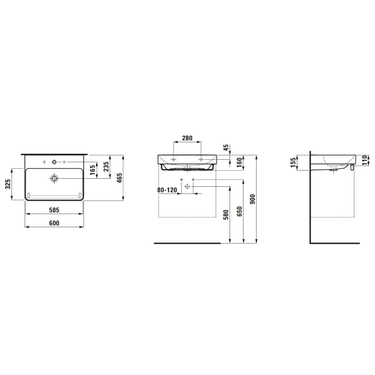 LAUFEN PRO X umivaonik 60x46.5 8.1086.3.000.104.1