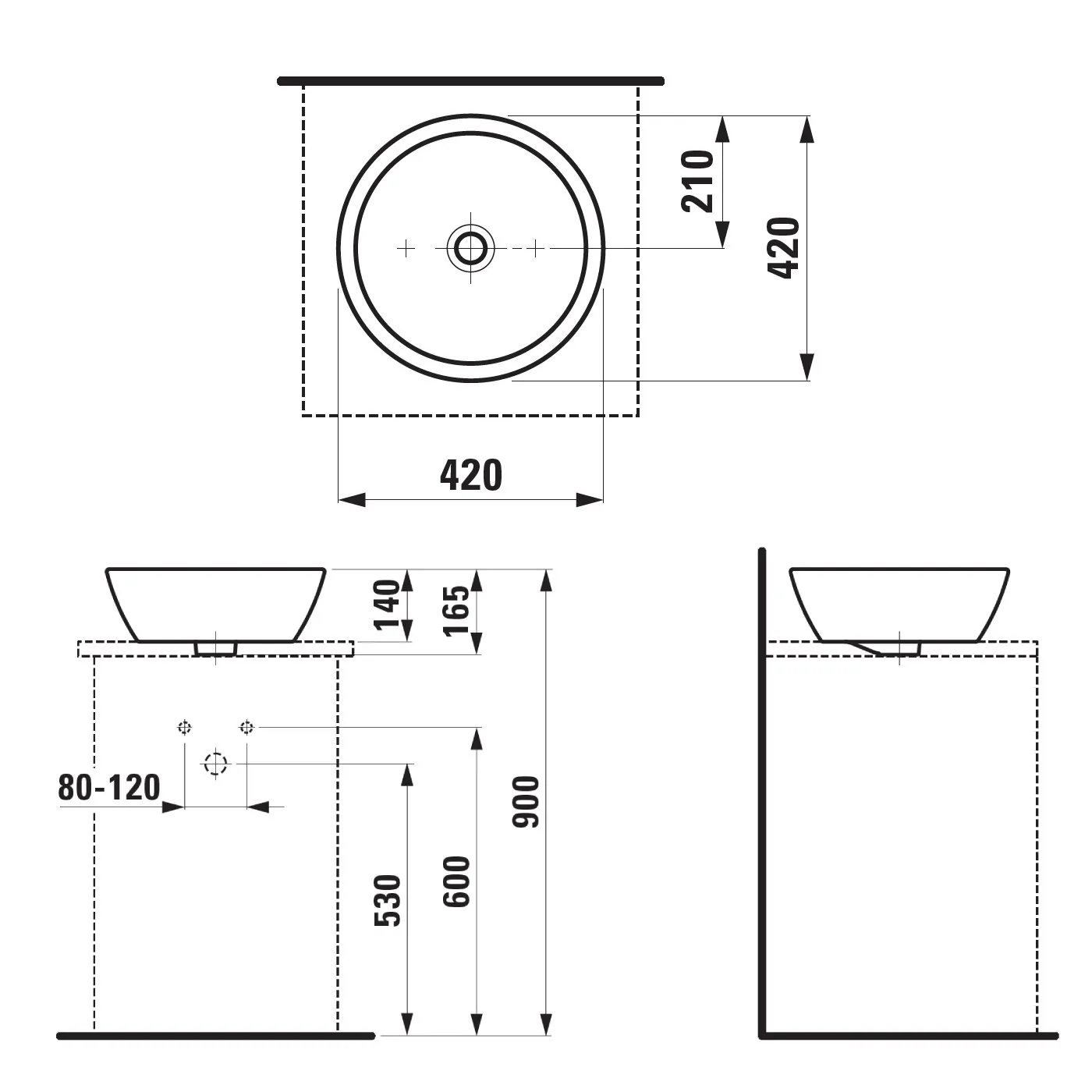 Laufen Pro nadgradni lavabo fi 420mm bez preliva 8.1296.2.000.112.1