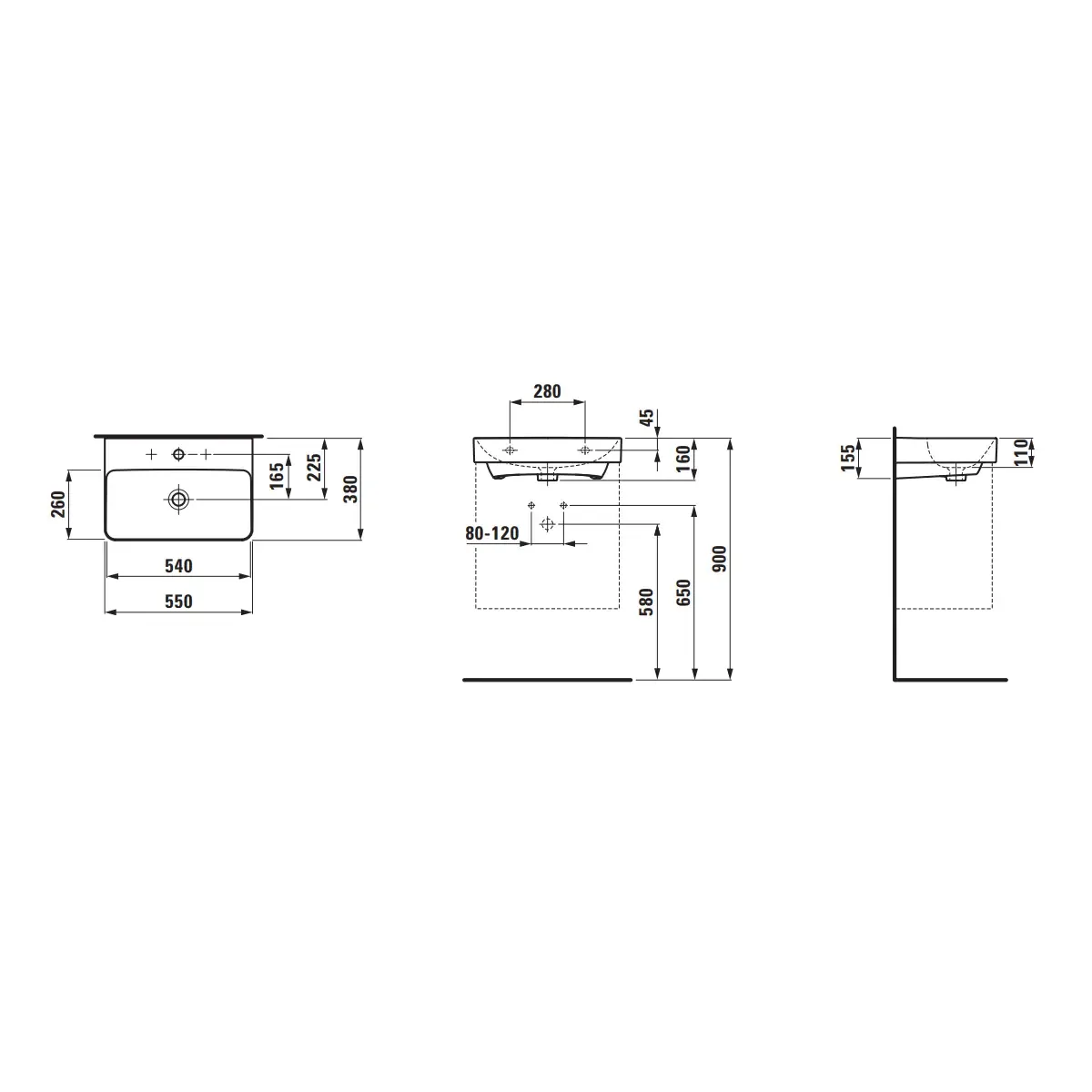 LAUFEN PRO X umivaonik 55x38 8.1886.2.000.104.1
