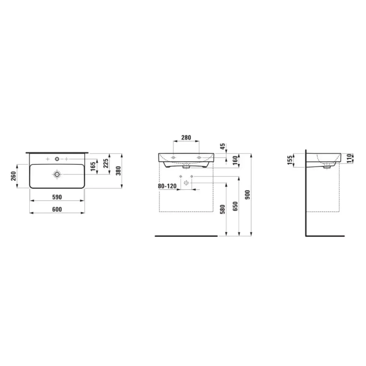 LAUFEN PRO X umivaonik 60x38 8.1886.3.000.104.1