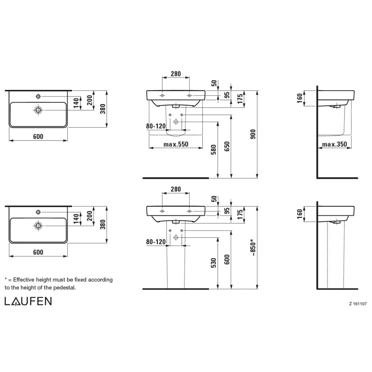 Laufen PRO S umivaonik 60X38 8.1895.9.000.104.1
