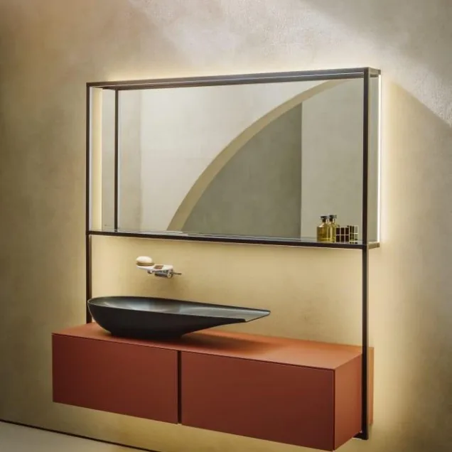 Laufen ilbagnoAlessi lavabo nadgradni 100x38 black matt 8.1897.4.716.112.1