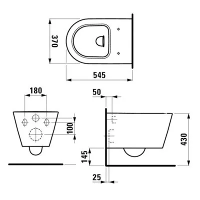 Laufen Kartell konzolna wc solja crna 8.2033.1.020.000.1