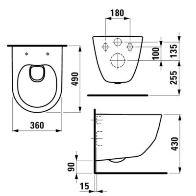 Laufen Pro kompakt solja konz.rimless 8.2096.5.000.000.1