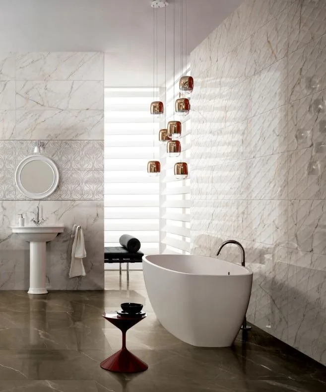 Allmarble Wall 40X120 Statuario Struttura 3D Pavé Lux M73S