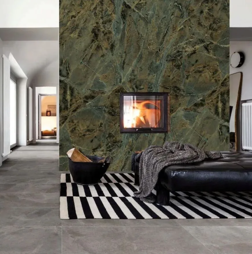 Grande Marble Look 162x324 12mm Verde Borgogna satin MAES