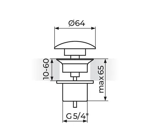 Automatski Gornji deo za Sifon - 5/4" - klik-klak UNI - DARK  JD245