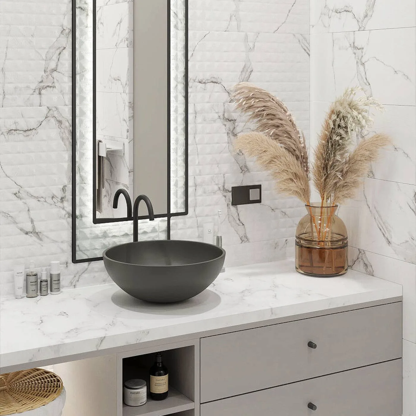 Marble Statuario Cubic 30X80 Zid